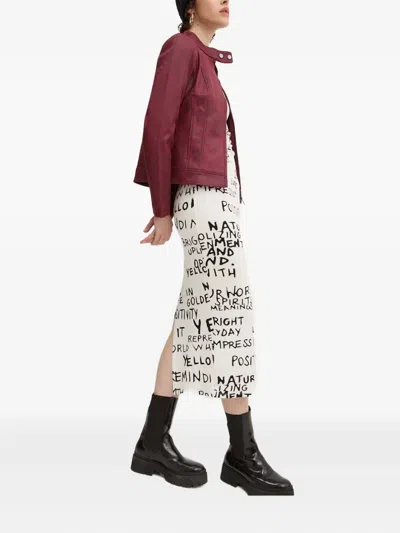 Desigual Graphic-print Midi Dress In White