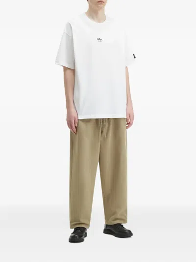 Alpha Industries Elasticated-waist Trousers In Brown