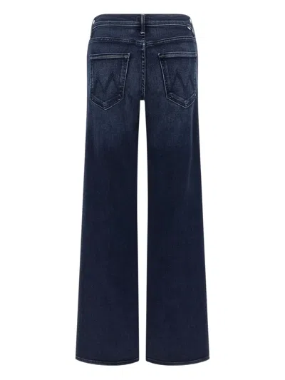 Mother The Mid Rise Mavin Sneak Blue Jeans With Belt Loops And Logo Embroidery On The Rear In Denim Woman