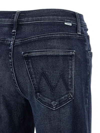 Mother The Mid Rise Mavin Sneak Blue Jeans With Belt Loops And Logo Embroidery On The Rear In Denim Woman