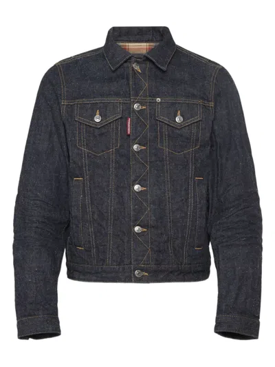 Dsquared2 Denim Mini Front Jean Jacket In Blue