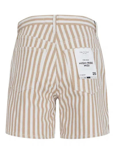 Rag & Bone Stripe High-rise Shorts In Neutral
