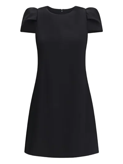 Alexander Mcqueen Mcqueen Puff Cap Sleeve Stretch Wool Minidress In Black