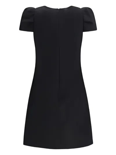 Alexander Mcqueen Mcqueen Puff Cap Sleeve Stretch Wool Minidress In Black