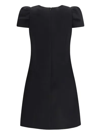 Alexander Mcqueen Mcqueen Puff Cap Sleeve Stretch Wool Minidress In Black