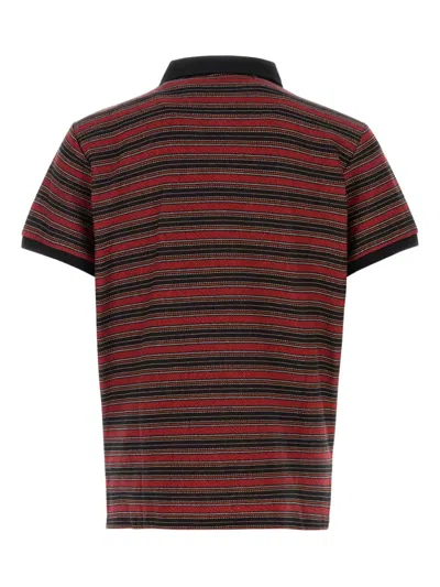 Vivienne Westwood Multicolor Polo Shirt With Orb Decoration On The Chest And All-over Stripes Motif In Cotton Man In Red