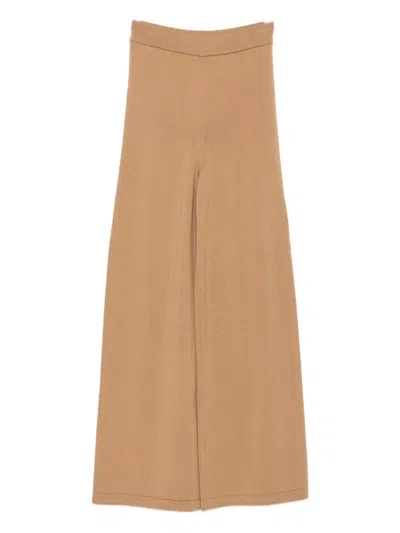 Max Mara Wool And Cashmere Trousers In Brown