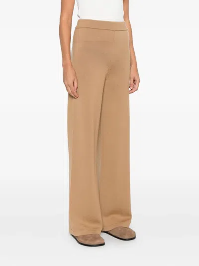 Max Mara Wool And Cashmere Trousers In Brown