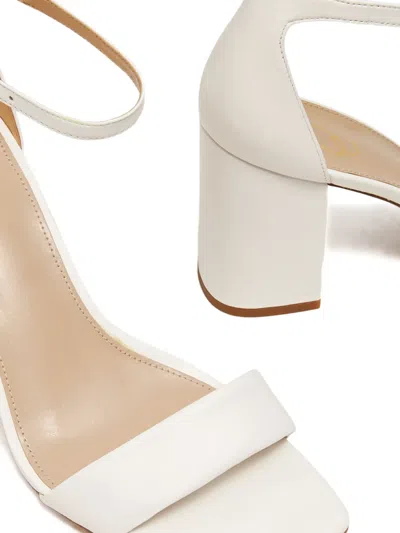 Sam Edelman ‘daniella' 80 Single Band Square Toe Leather Block Heeled Sandals In White