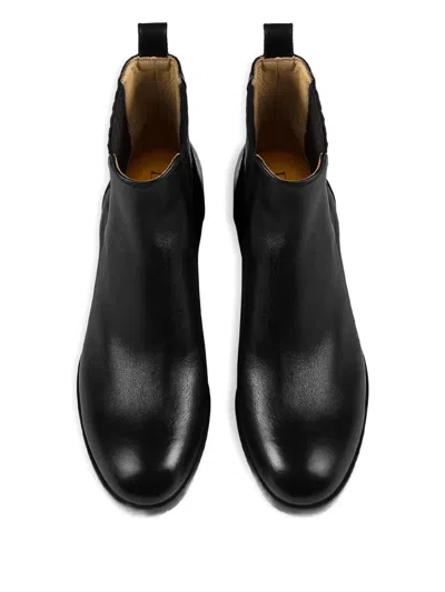 皮质粗跟切尔西靴