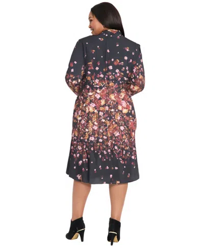 Maggy London Plus Size Placement Shift Midi Dress In Multi