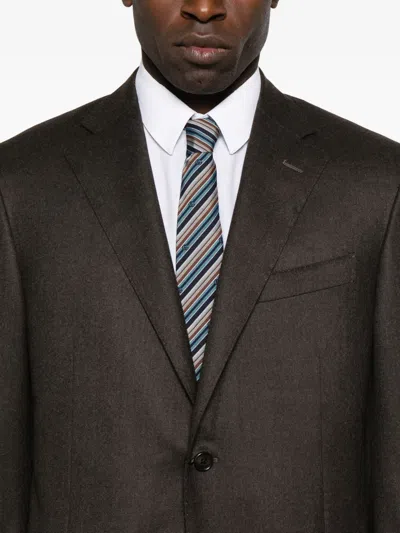 Corneliani Two-button Wool Suit In Brown
