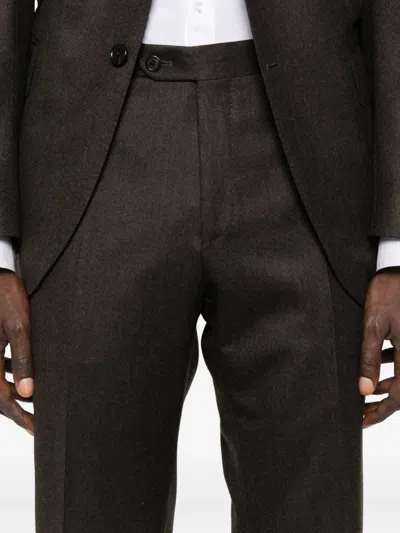 Corneliani Two-button Wool Suit In Brown