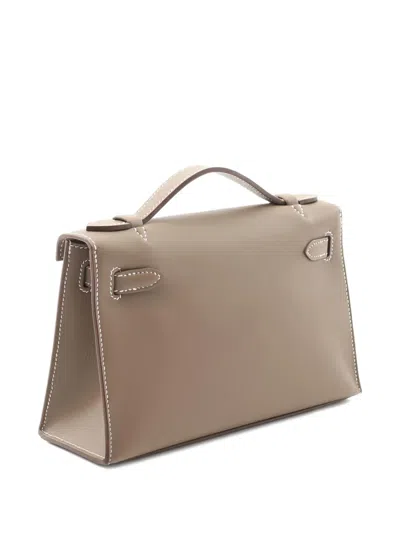 Pre-owned Hermes Mini Kelly Handbag In Neutral