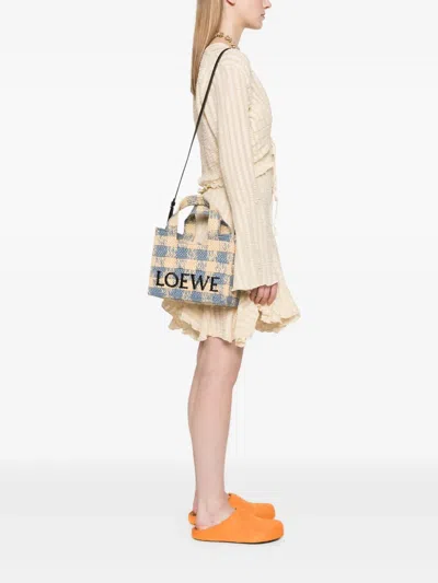Loewe Small Font Tote Bag In Neutral