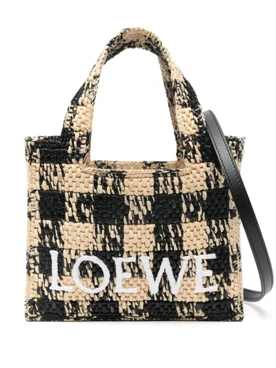 Loewe Mini  Font Tote In Black