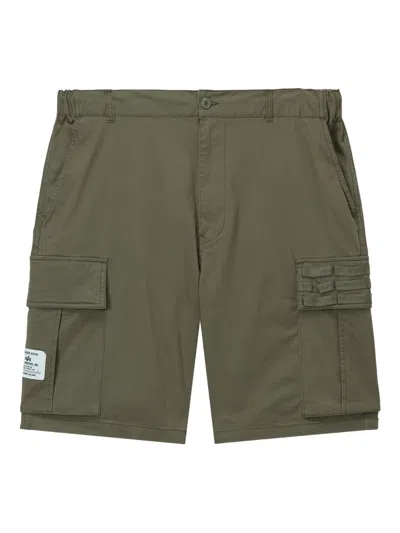 Alpha Industries Logo-patch Cargo Shorts In Green