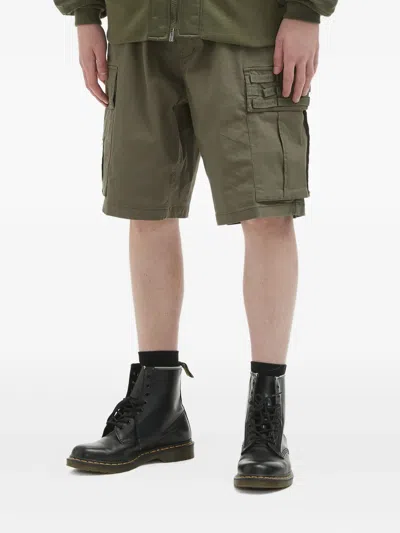 Alpha Industries Logo-patch Cargo Shorts In Green
