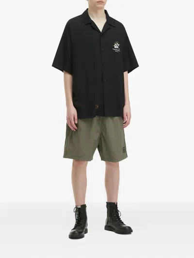 Alpha Industries Logo-patch Shorts In Green