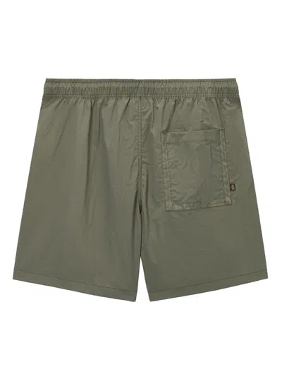 Alpha Industries Logo-patch Shorts In Green