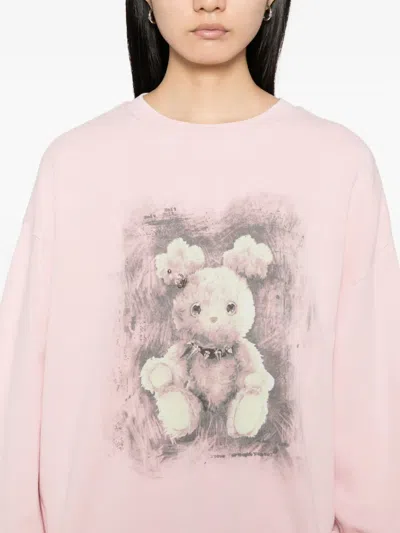 Mini Cream Graphic-print Sweatshirt In Pink