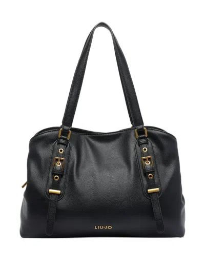 Liu •jo Medium Satchel Bag Buckle Accents In Black