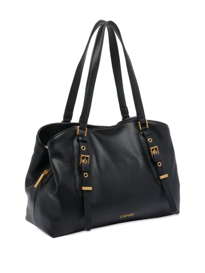 Liu •jo Medium Satchel Bag Buckle Accents In Black