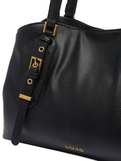 Liu •jo Medium Satchel Bag Buckle Accents In Black