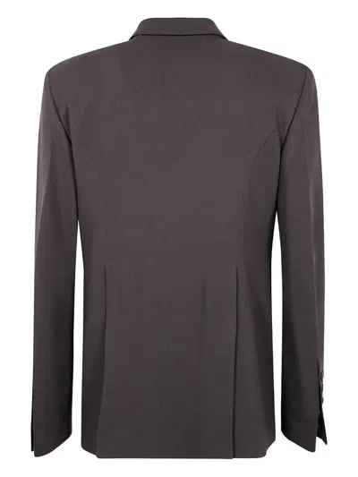 Rick Owens Single-button Wool Blazer In Brown