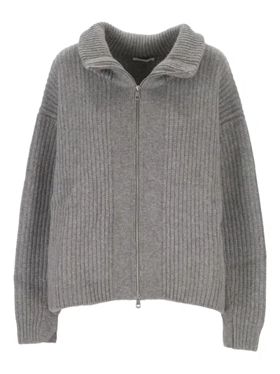 Oliver Lattughi Zip-up Sweater In Gray