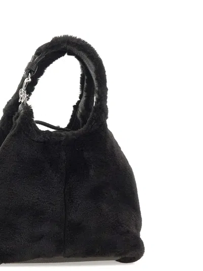 Coccinelle C-easy Faux-fur Top Handle Tote Bag In Black