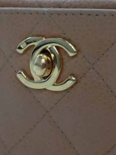 Pre-owned Chanel 1994-1996 Cc Quilted Caviar Camera Bag Crossbody Bag In Brown