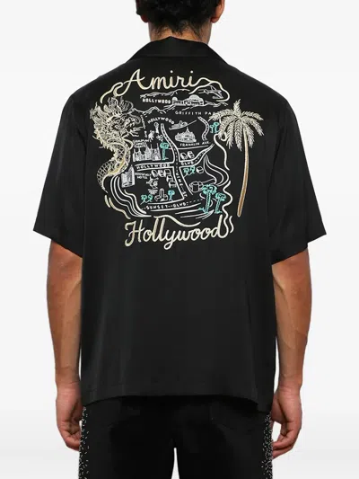 Amiri Dragon Hollywood Map Shirt In Black