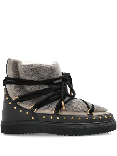 Inuikii Lace-up Studded Boots In Gray