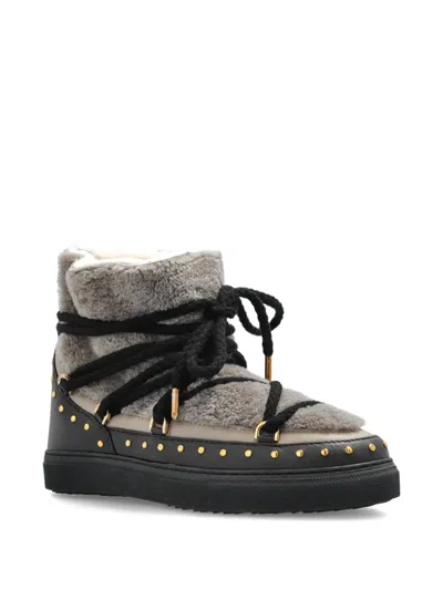 Inuikii Lace-up Studded Boots In Gray