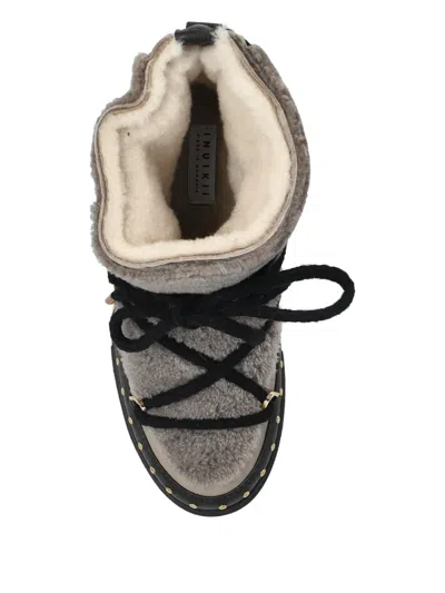 Inuikii Lace-up Studded Boots In Gray