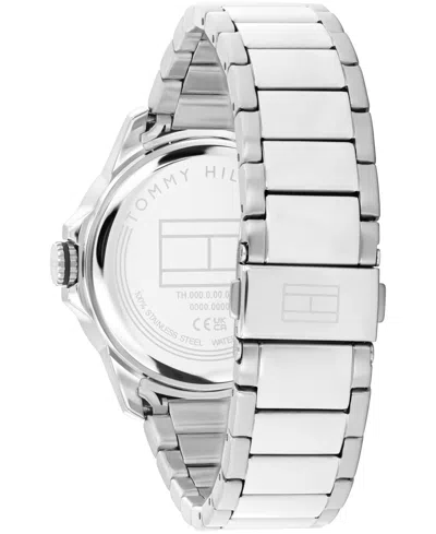Tommy Hilfiger Remy White Dial Watch Silver In Metallic
