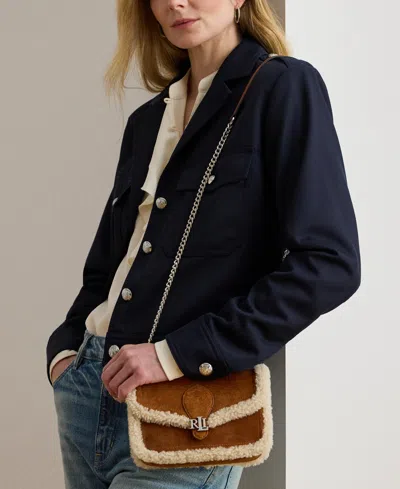 Ralph Lauren Bradley Small Suede Crossbody Bag In Brown