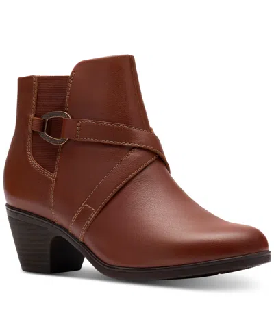 Clarks Collection Women's Emily2 Henley Wedge Booties In Brown