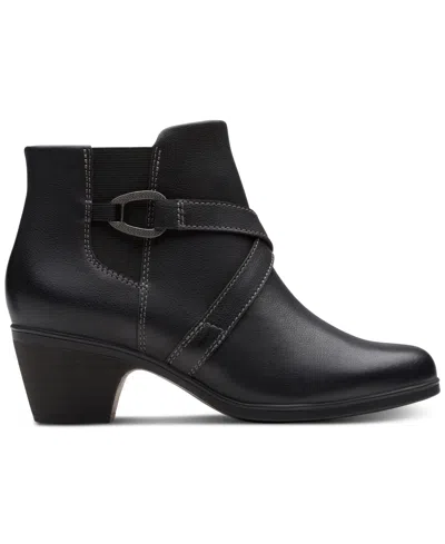 Clarks Collection Women's Emily2 Henley Wedge Booties In Black