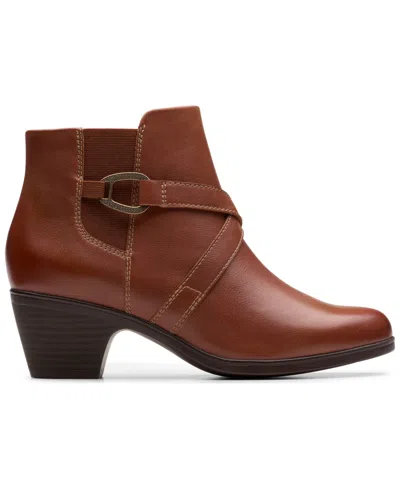 Clarks Collection Women's Emily2 Henley Wedge Booties In Brown