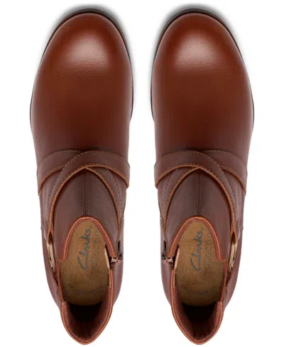 Clarks Collection Women's Emily2 Henley Wedge Booties In Brown