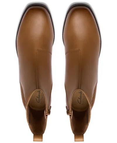 Clarks Collection Women's Danyelle Skip Block Heel Booties In Brown