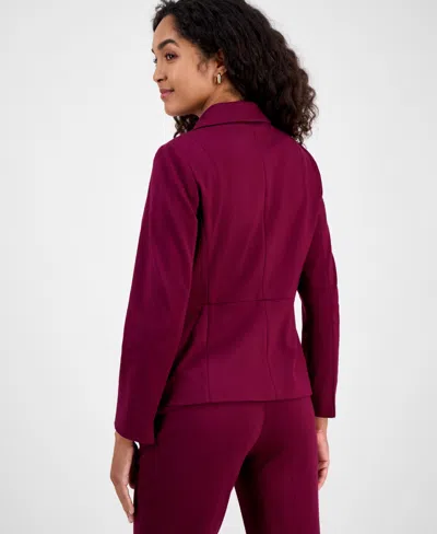 Kasper Compression One-button Long-sleeve Jacket, Regular & Petite In Red
