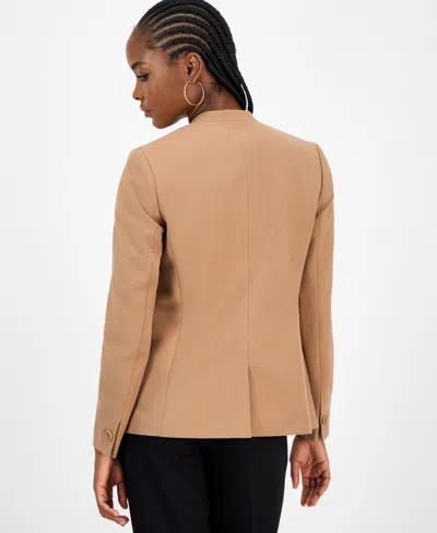 Bar Iii Women's Collarless Open-front Blazer, Created For Macy's In Nude