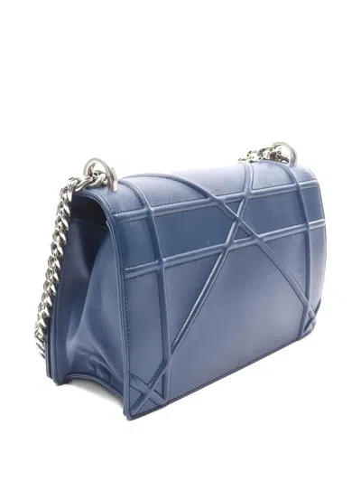 Pre-owned Dior 2010s Ama Leather Chain Shoulder Bag In Blue