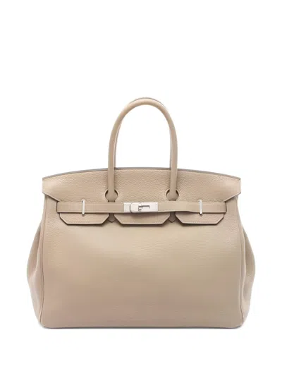 Pre-owned Hermes Birkin 35 Handbag In Neutral
