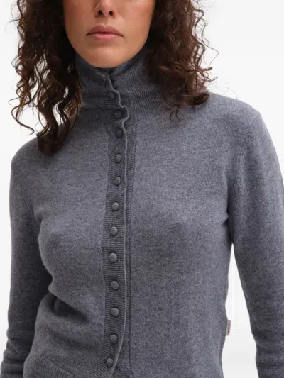 Remain Birger Christensen High-neck Button Cardigan In Gray