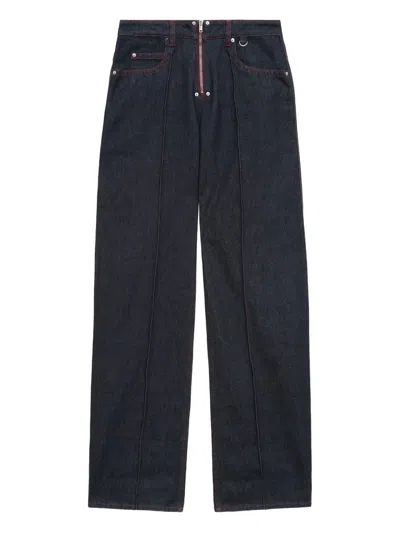 Isabel Marant High Waist Wide Leg Trousers With Button Detail In Black