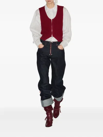 Isabel Marant High Waist Wide Leg Trousers With Button Detail In Black